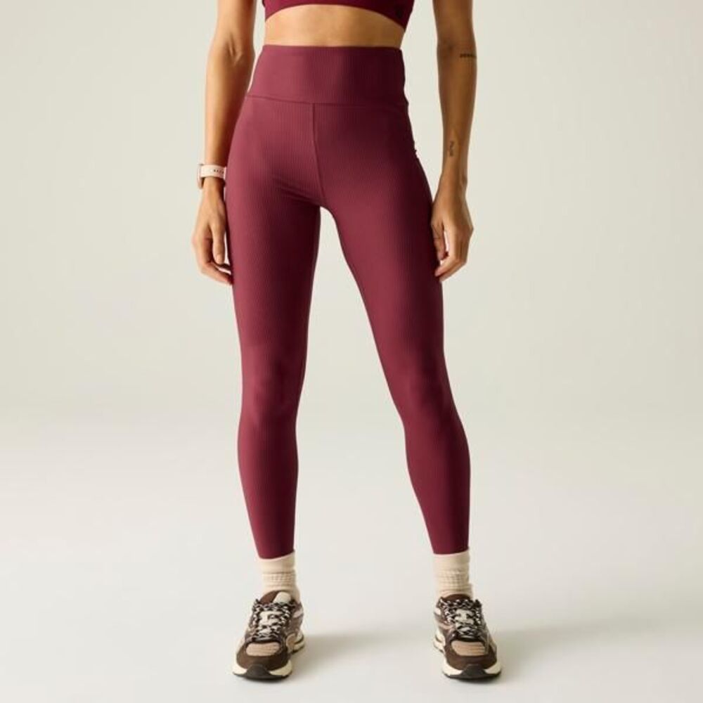 Dare 2B Womens/Ladies Hustle Ribbed Leggings / Tibetan Red